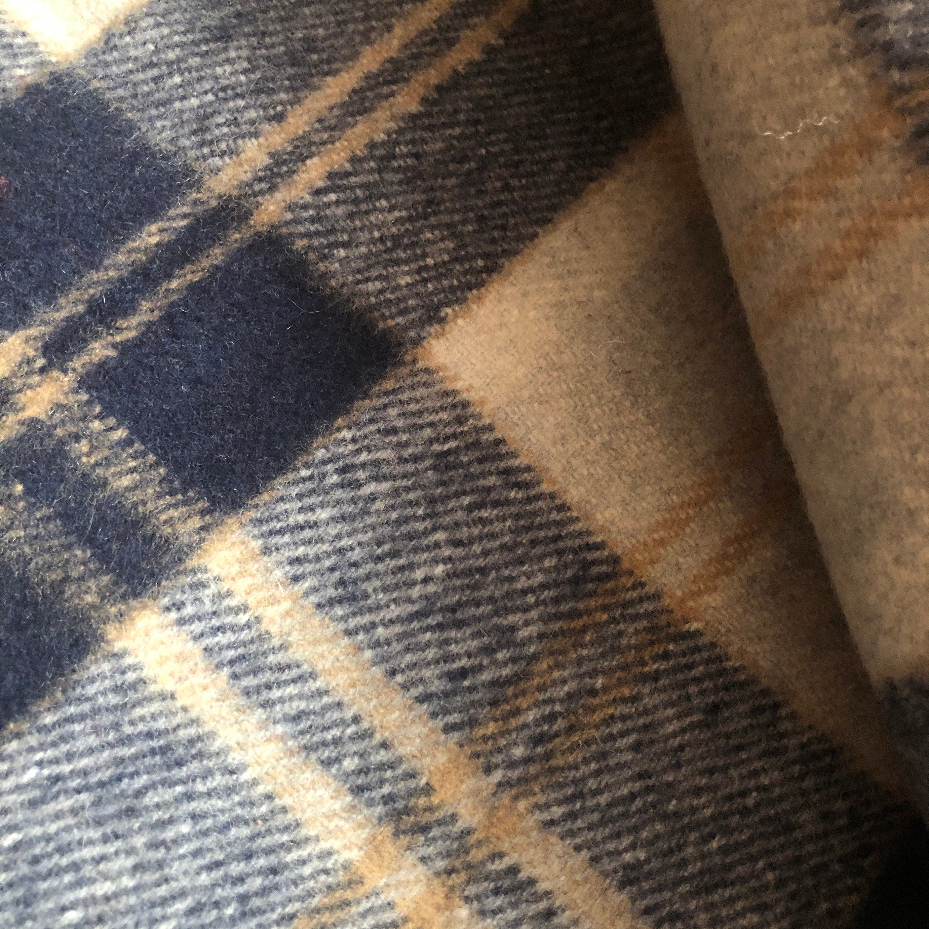 Bannockbane Silver/Dark Navy Tartan Recycled Wool Blanket/Throw by Florence Lilly