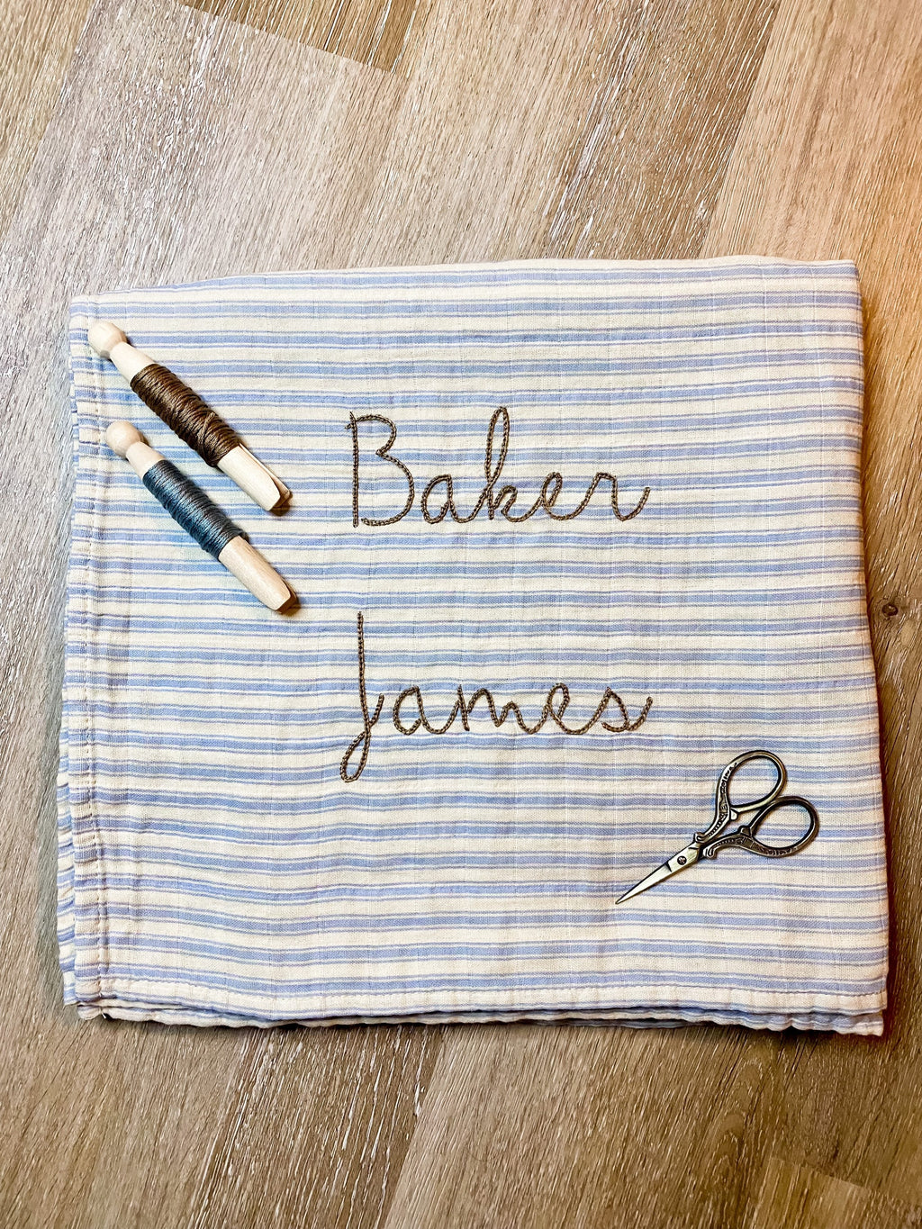 Personalized Hand Embroidered Baby Swaddle | organic cotton swaddle | baby gift | baby blanket | name announcement | newborn photos | muslin