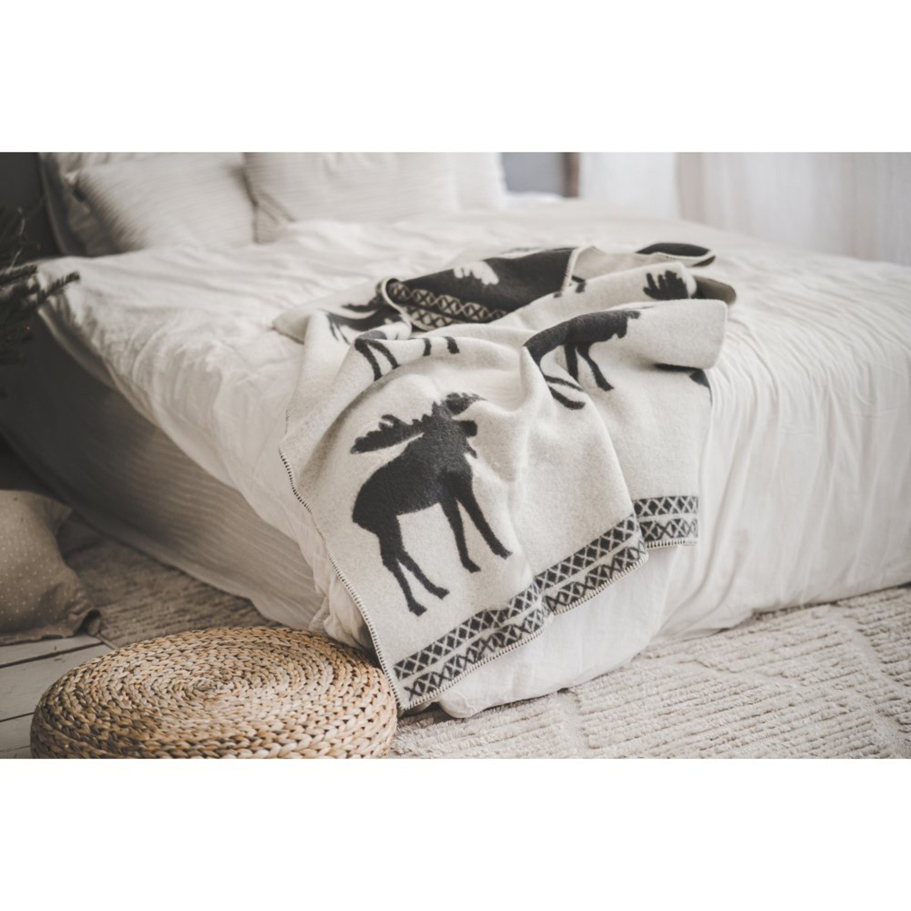 Multiple Colors Wool Blanket Natural New Zealand Wool 130x200cm, Double-sided, Reversible Blanket, Throw Plaid Warm, Moose Gift