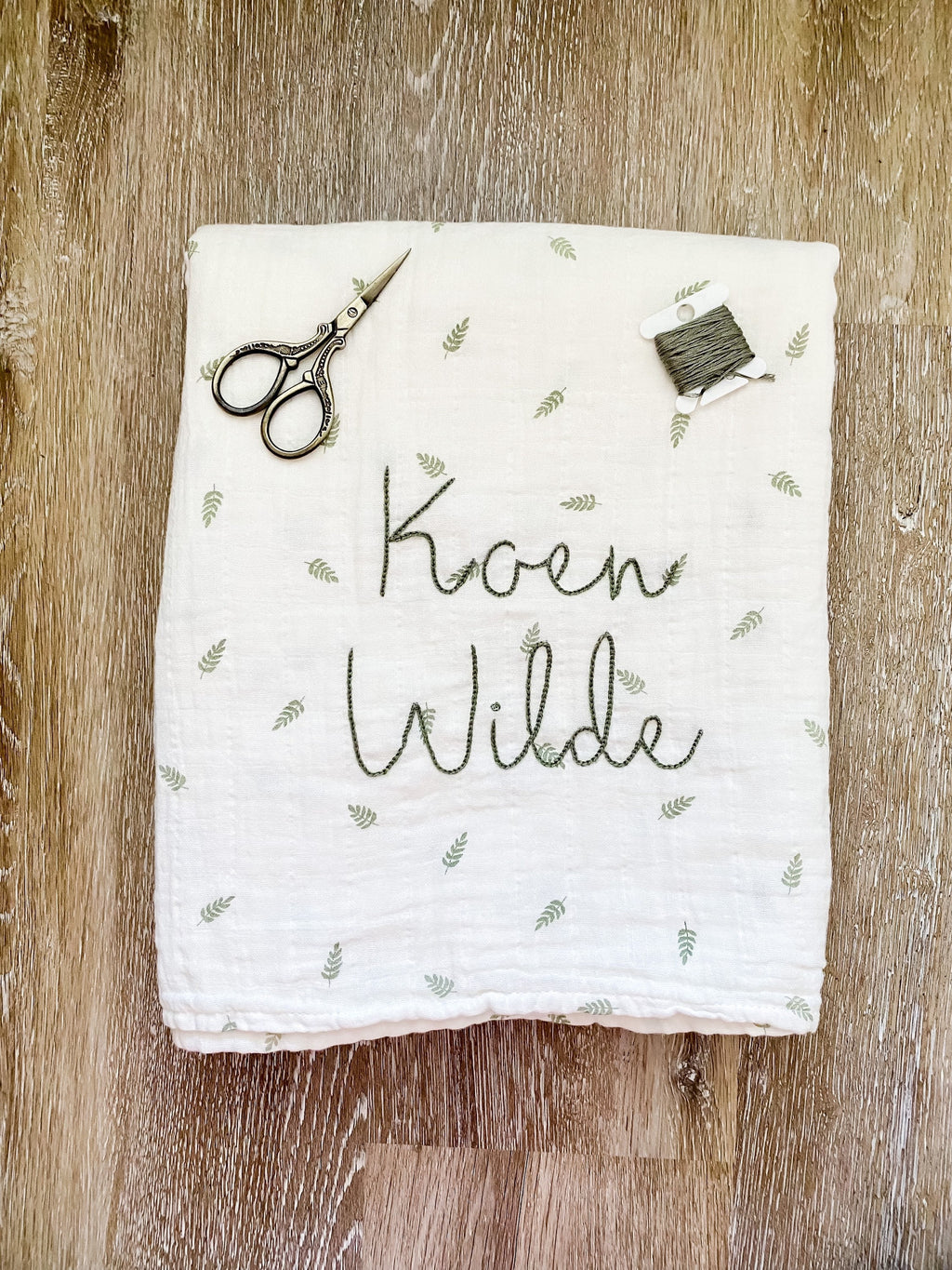 Personalized Hand Embroidered Baby Swaddle | organic cotton swaddle | baby gift | baby blanket | name announcement | newborn photos | muslin