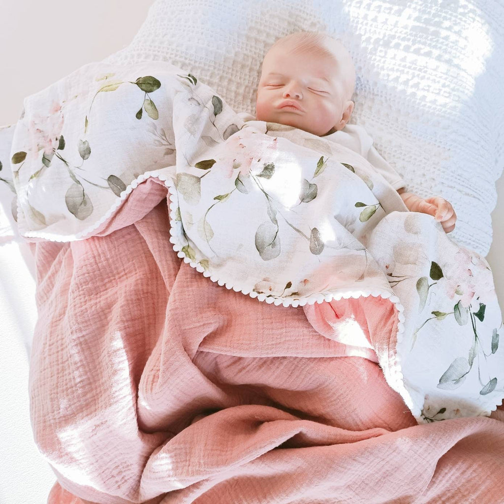 Personalized Organic Muslin Baby Blanket, Safari Animals, Swaddle