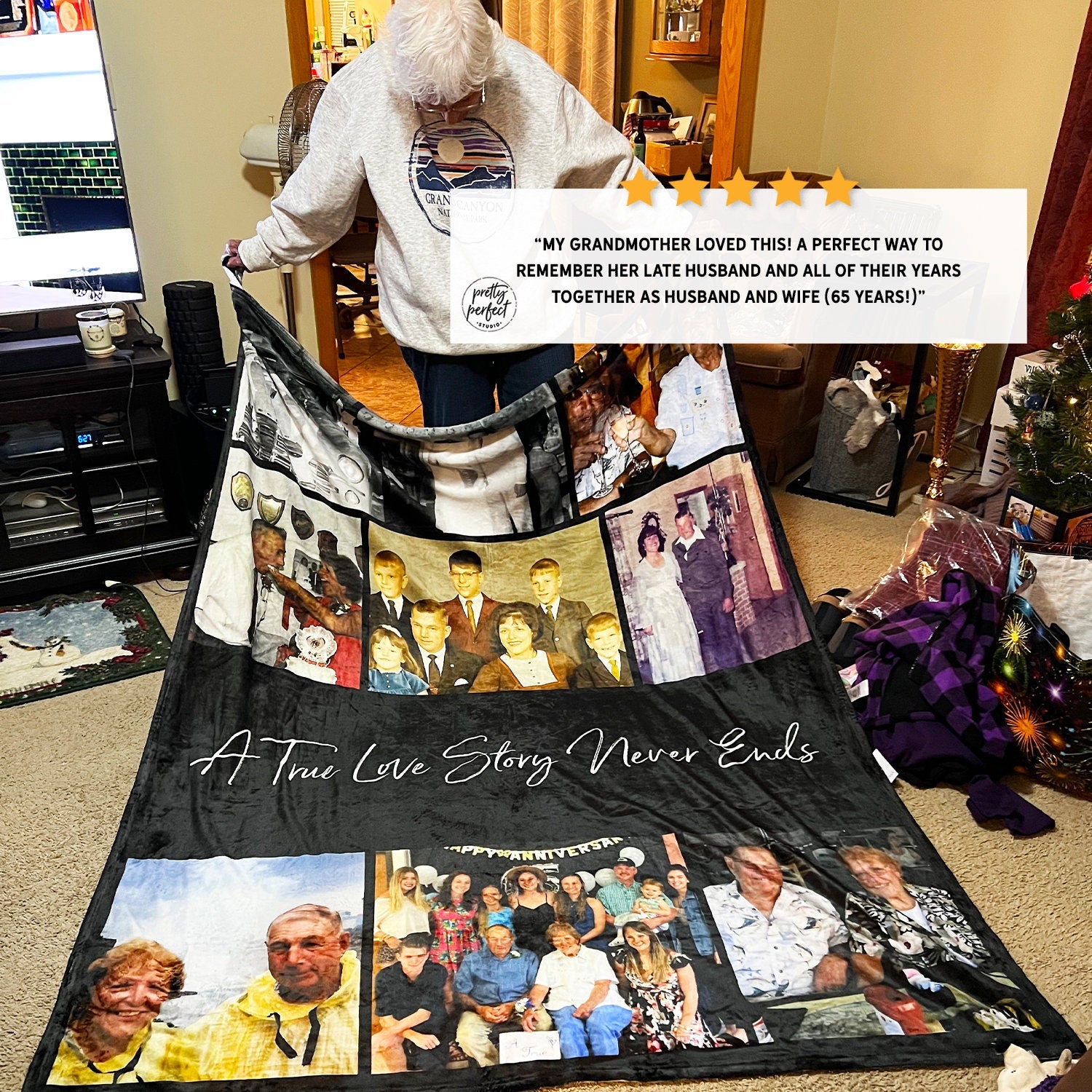 Personalized Picture Blanket, Personalised Sherpa Photo Blankets, Custom Photos Collage Blanket