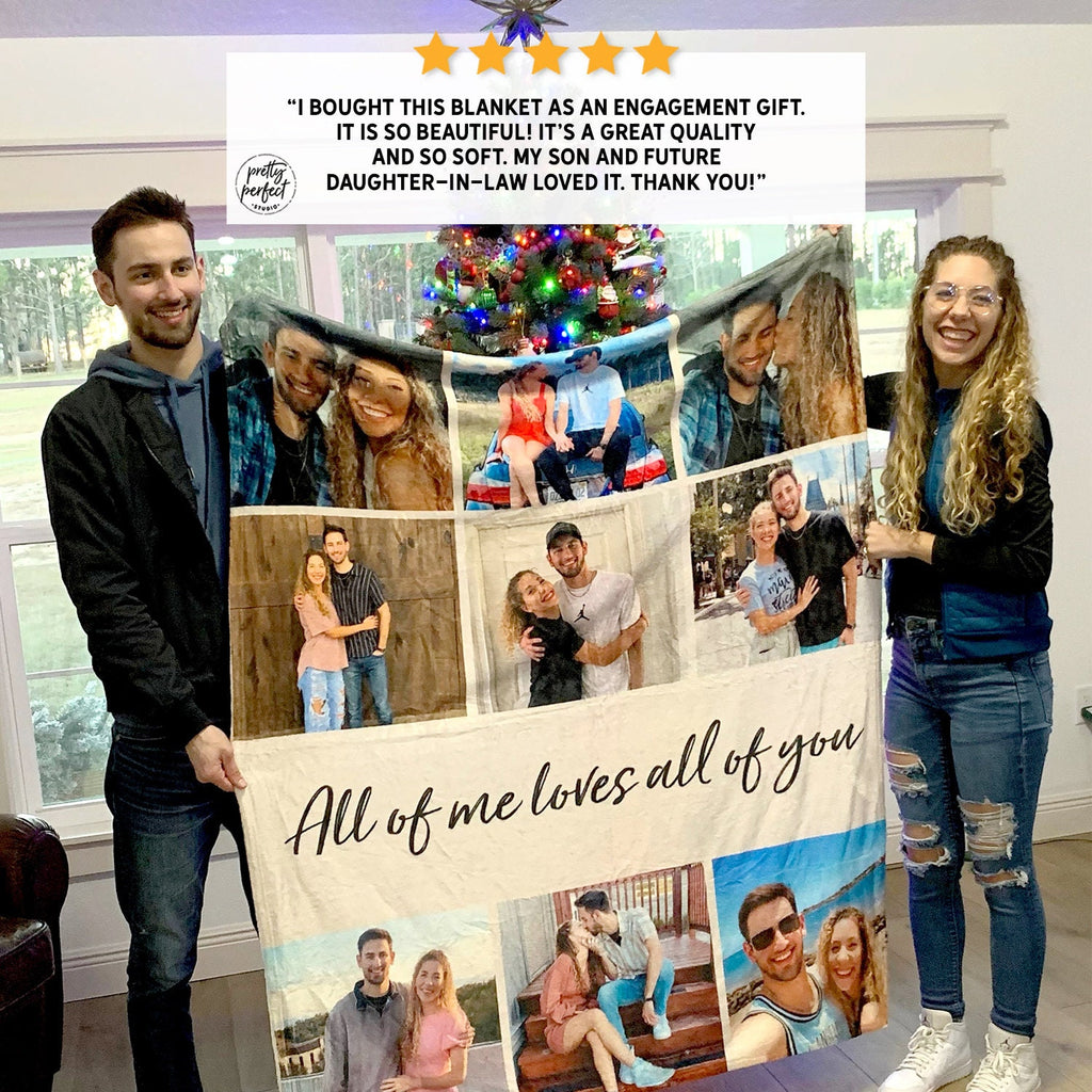 Personalized Picture Blanket, Personalised Sherpa Photo Blankets, Custom Photos Collage Blanket