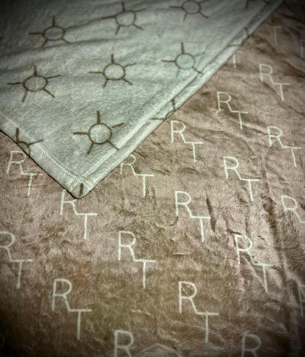 Custom Cattle Brand Minky Blanket: Personalized Ranch Logo Throw