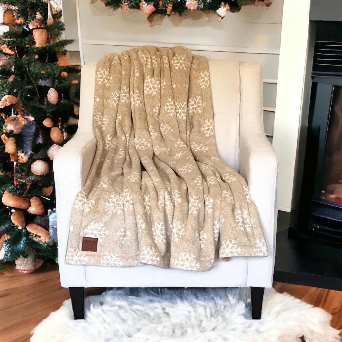 THROWS/LAP BLANKETS ~ Reversible Luxury Fleece Throws ~ Tan Fleece Throws ~ Farmhouse Throws ~ Cabin Fleece Throws ~ Cottage Throws /Aspen