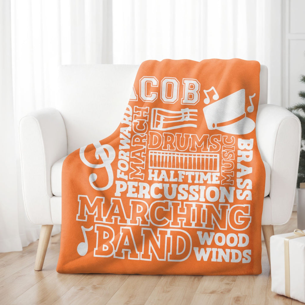 Personalized Marching Band Blanket, Band Mom Gift, High School Band Blanket, Stadium Blanket Gift for Band Director, Gift for Band Kid