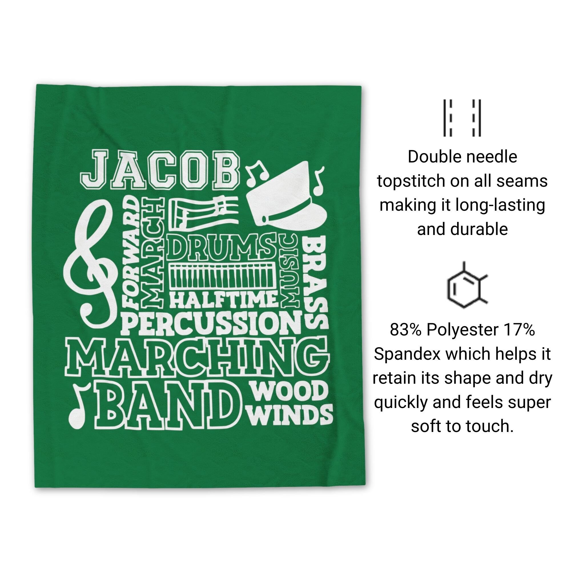 Personalized Marching Band Blanket, Band Mom Gift, High School Band Blanket, Stadium Blanket Gift for Band Director, Gift for Band Kid