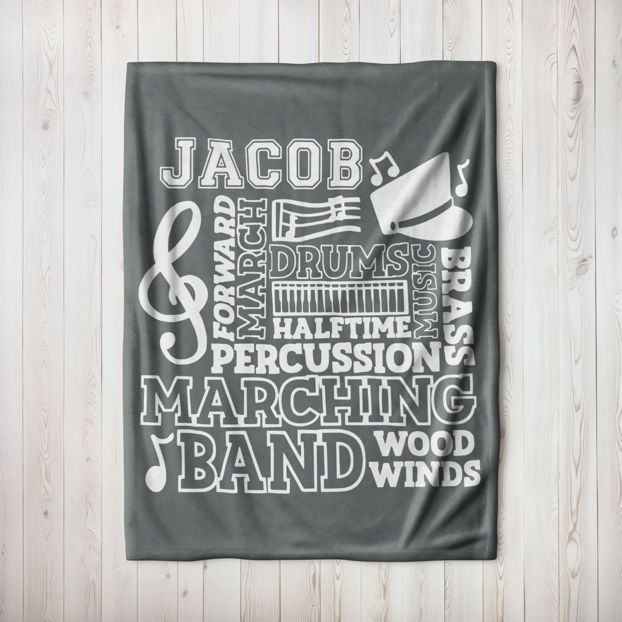 Personalized Marching Band Blanket, Band Mom Gift, High School Band Blanket, Stadium Blanket Gift for Band Director, Gift for Band Kid