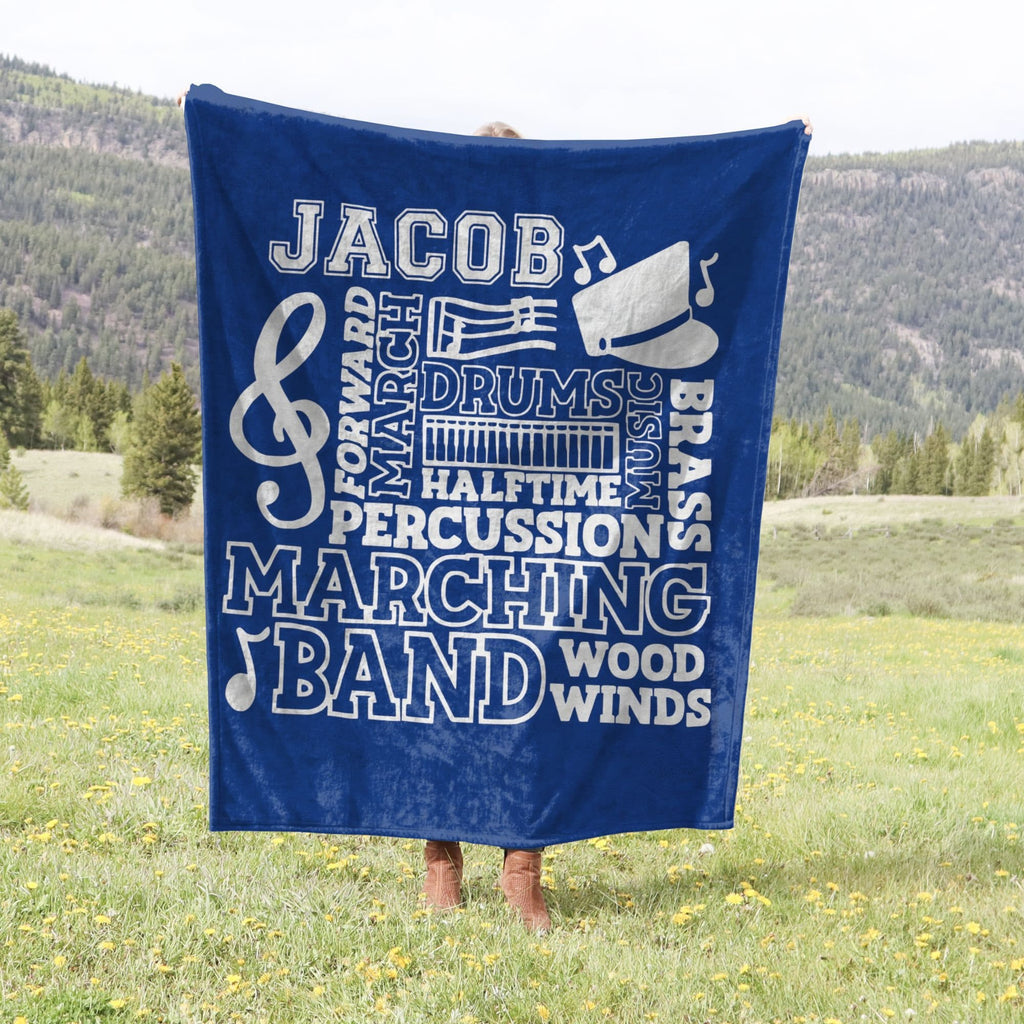 Personalized Marching Band Blanket, Band Mom Gift, High School Band Blanket, Stadium Blanket Gift for Band Director, Gift for Band Kid