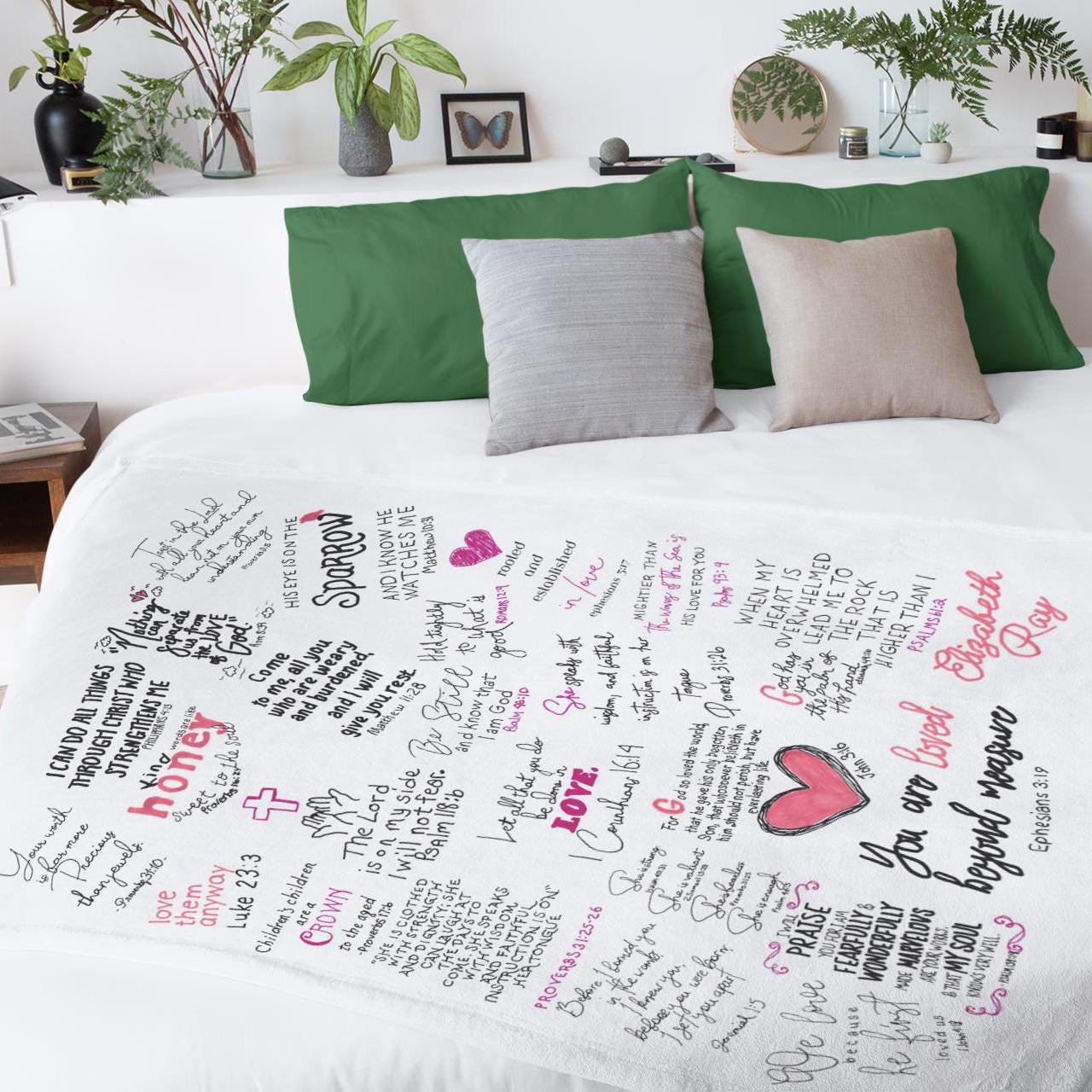 Actual Handwriting Notes Blanket, Get Well Gift, Motivational Gift, Group Gift From Family Members, Anniversary Blanket