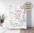Actual Handwriting Notes Blanket, Get Well Gift, Motivational Gift, Group Gift From Family Members, Anniversary Blanket