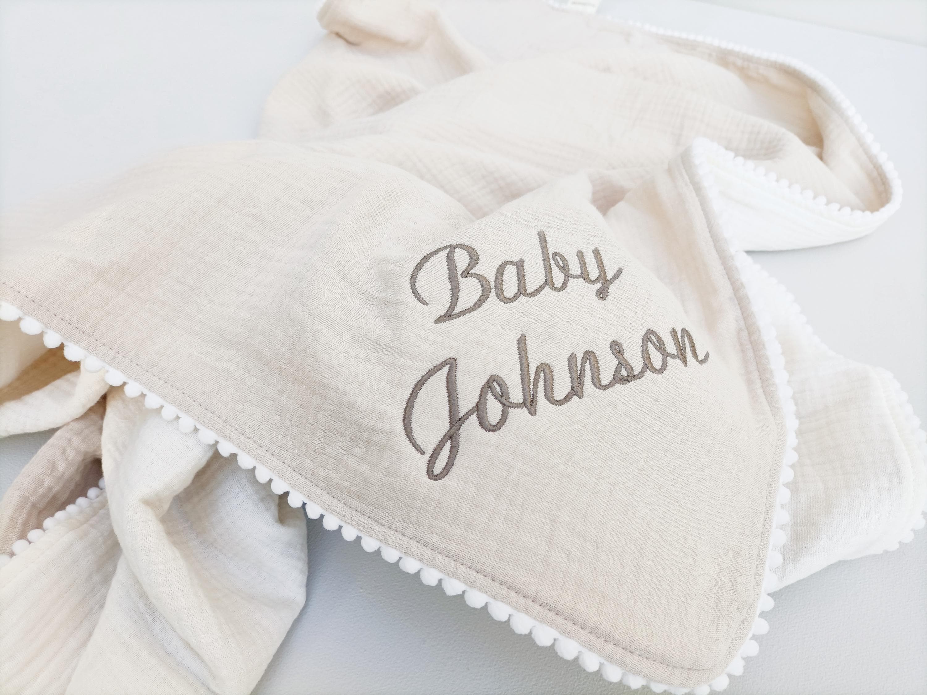 Personalized Organic Muslin Baby Blanket, Safari Animals, Swaddle