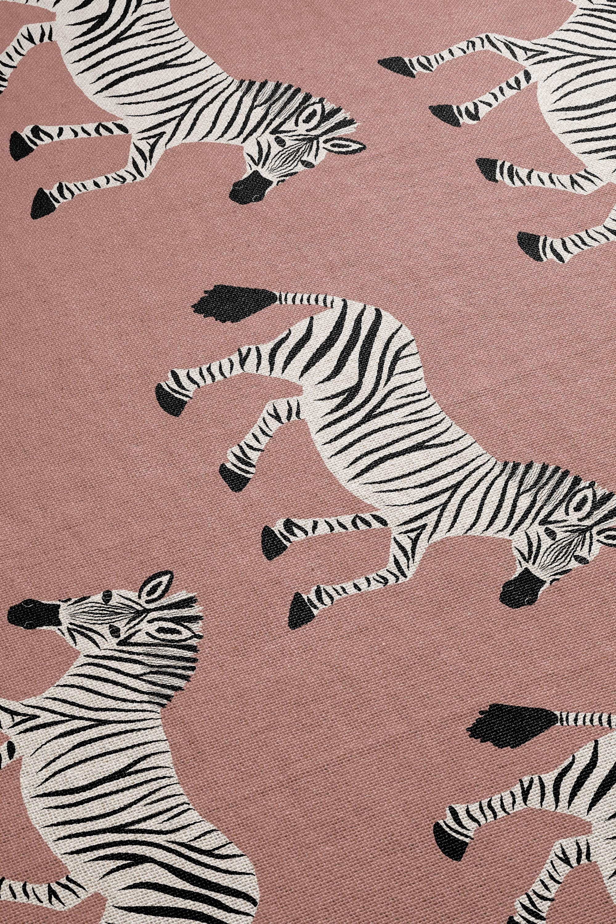 Cotton Woven Blanket, Zebra Parade, Black and White on Candy Pink, Safari Animals, Kids Room, Baby Nursery Decor, Animal Print, Fringe Throw