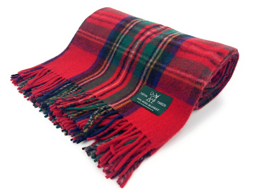 Royal Stewart Tartan 100% New Wool Blanket Throw Brand New