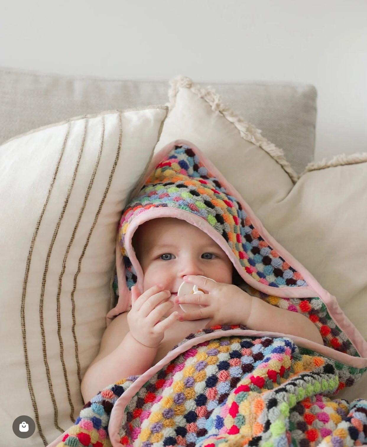 Handwoven Turkish Cotton Baby Swaddle Blanket: Super Soft Hooded Towel