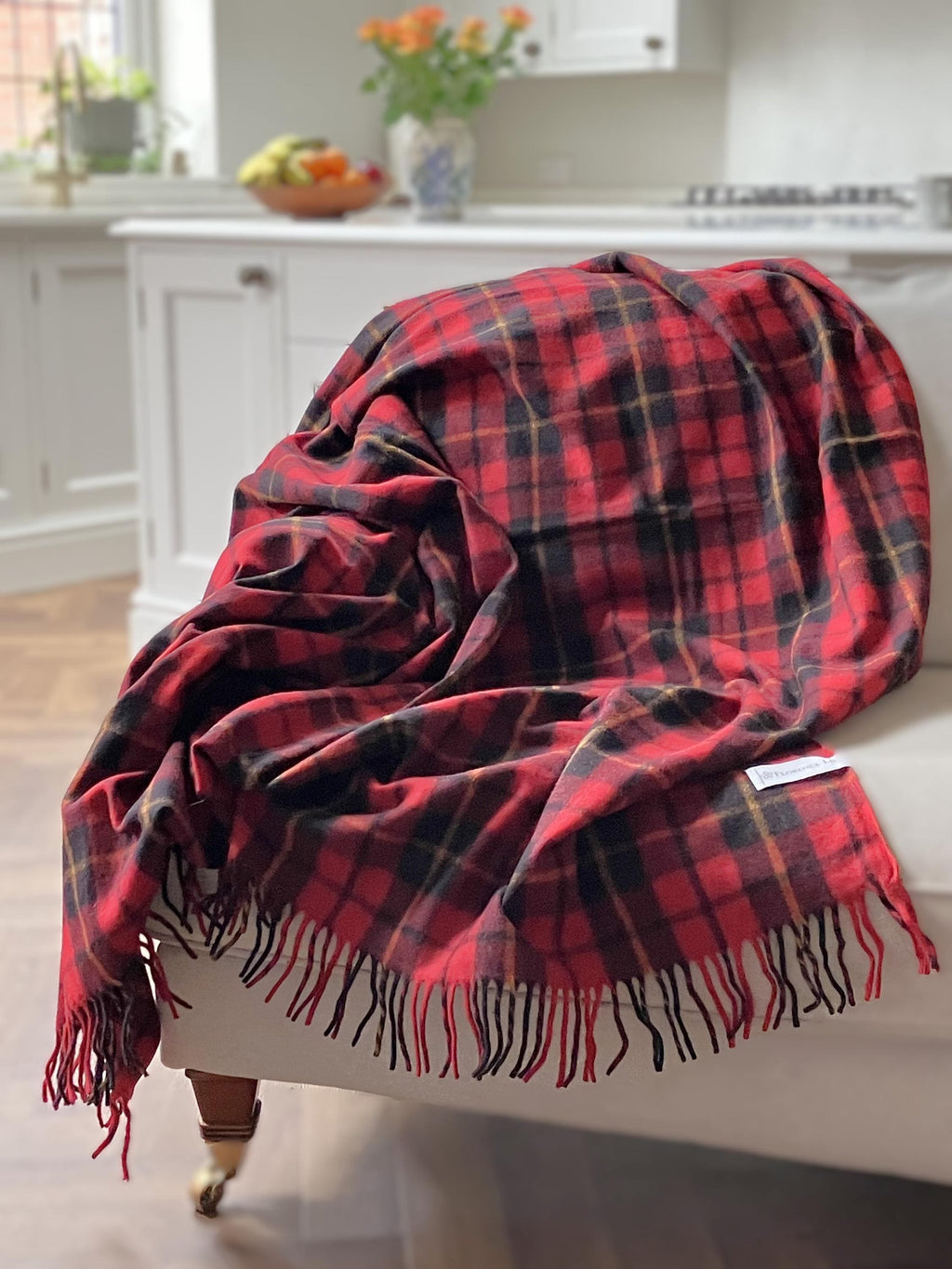 Wallace Tartan Recycled Wool Blanket/Throw by Florence Lilly