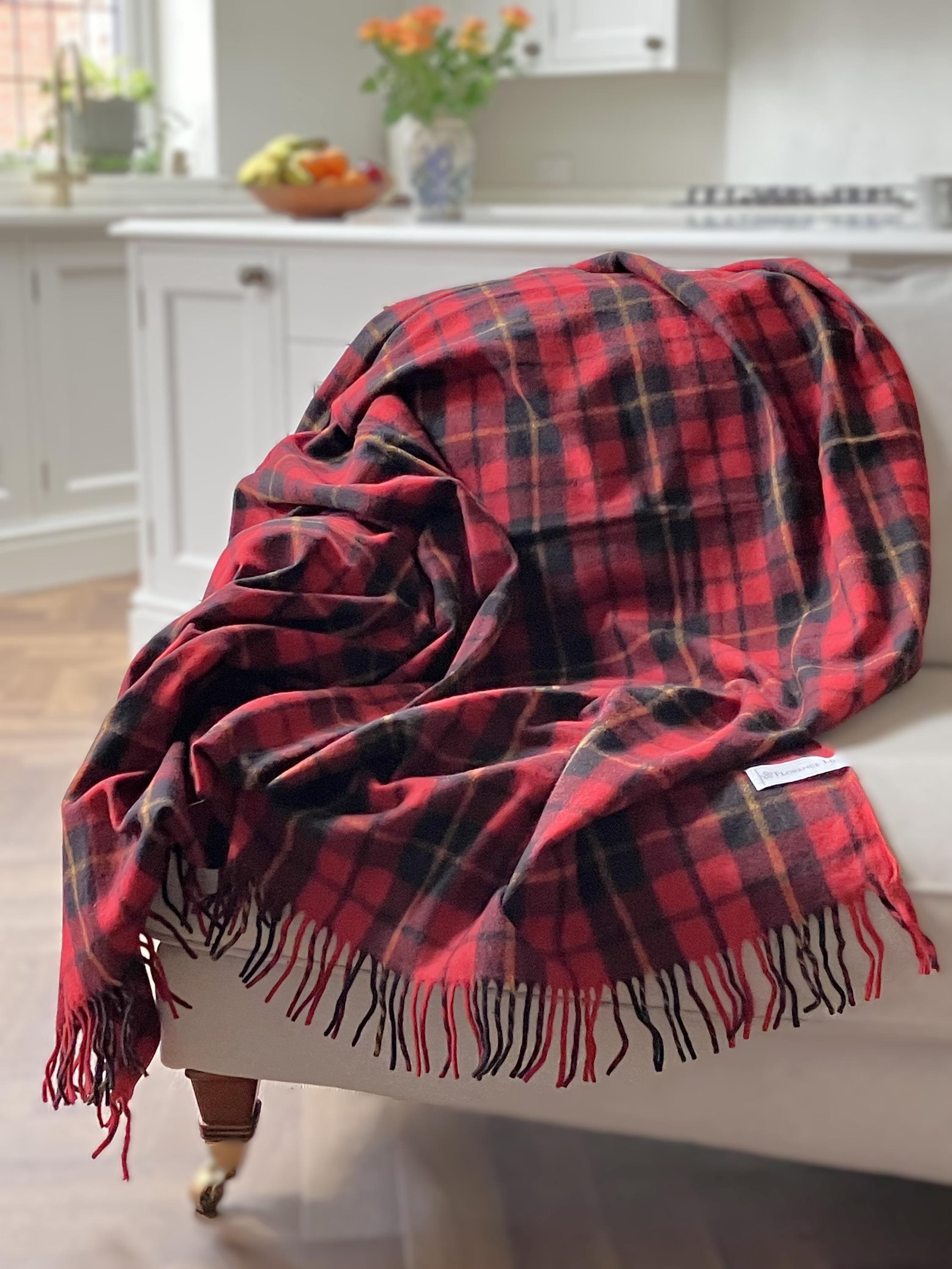 Wallace Tartan Recycled Wool Blanket/Throw by Florence Lilly