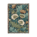 William Morris Woven Blanket - Floral Poppies Tapestry, Arts and Crafts Style