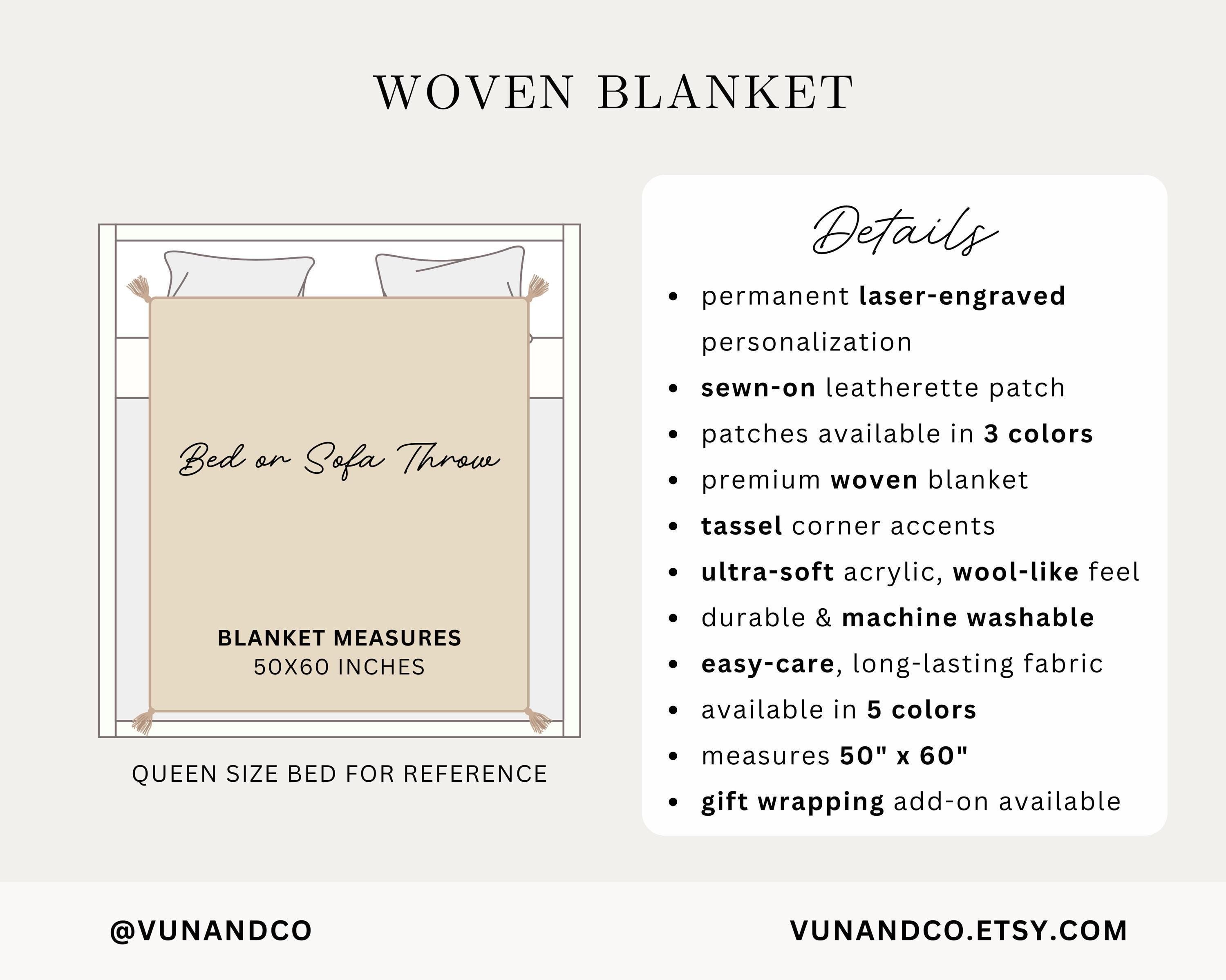 Personalized Wedding Gift for Couple Last Name Gift Cotton Anniversary Gift Woven Blanket with Name Family Monogram Throw Snuggle Blanket