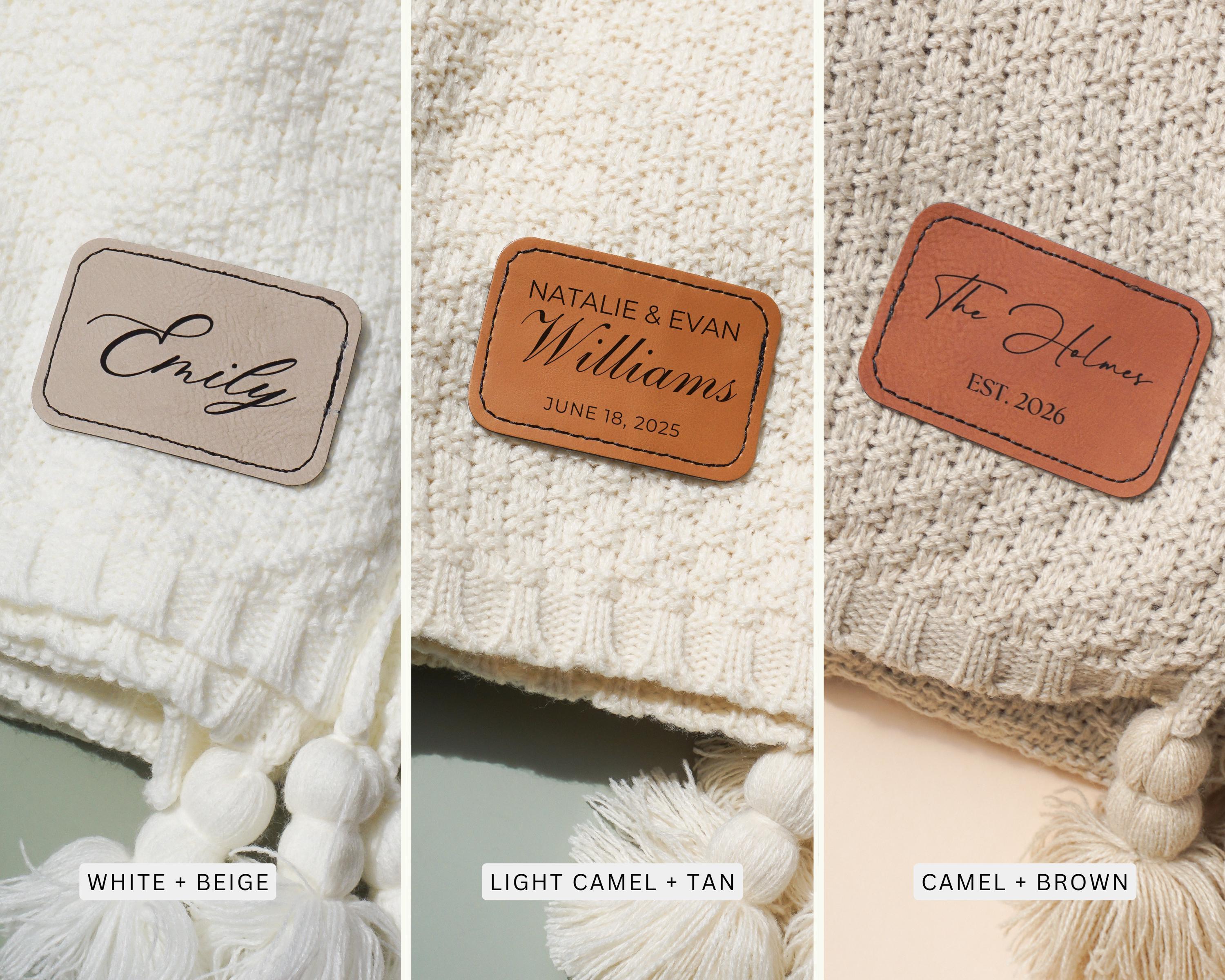 Personalized Wedding Gift for Couple Last Name Gift Cotton Anniversary Gift Woven Blanket with Name Family Monogram Throw Snuggle Blanket