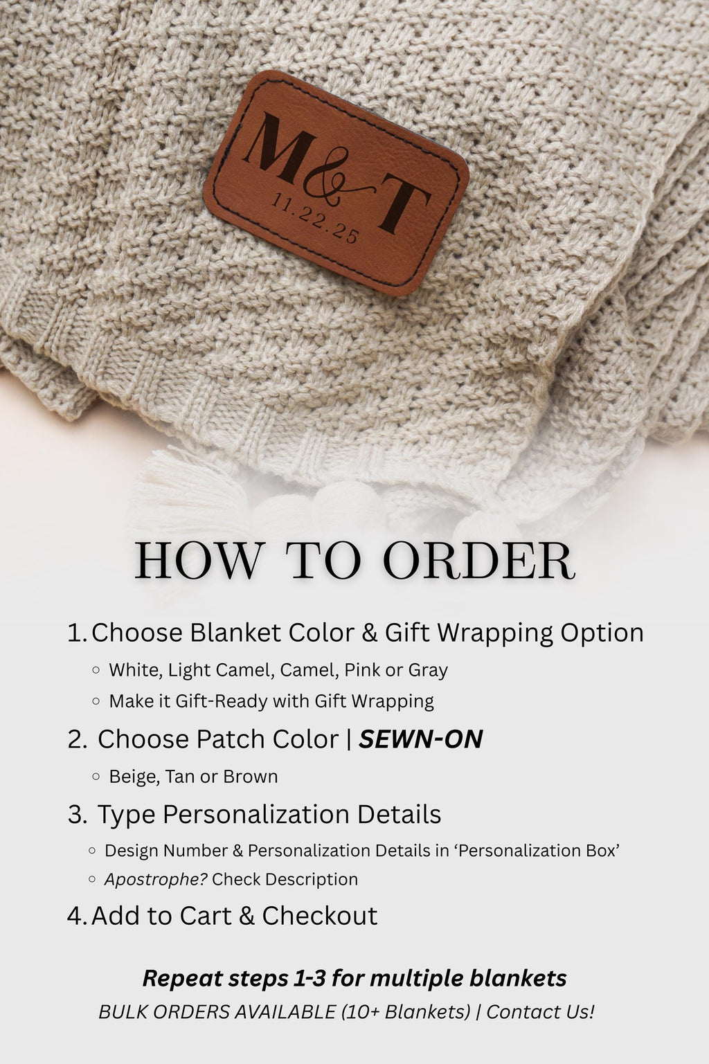 Personalized Wedding Gift for Couple Last Name Gift Cotton Anniversary Gift Woven Blanket with Name Family Monogram Throw Snuggle Blanket