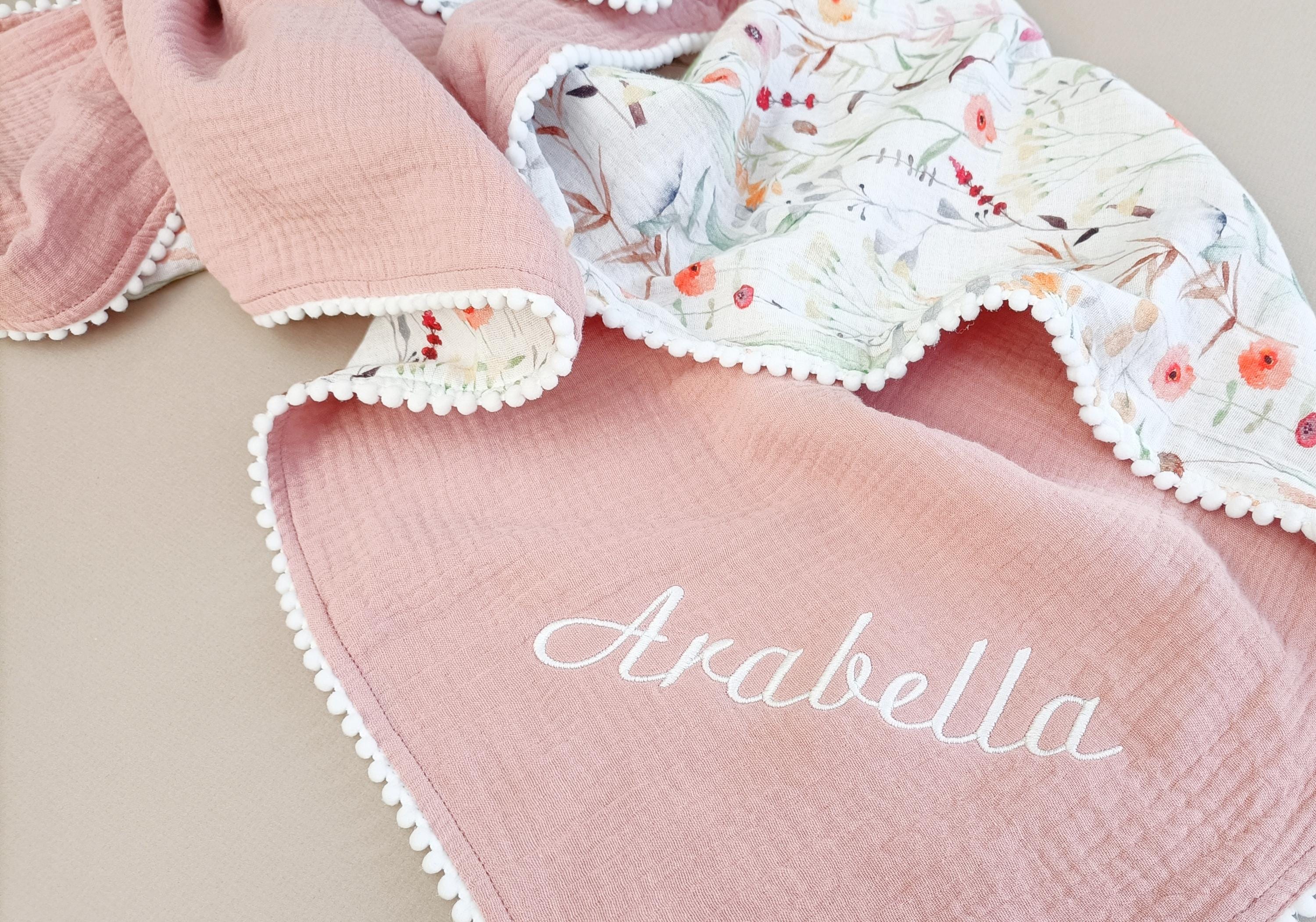 Personalized Organic Muslin Baby Blanket, Safari Animals, Swaddle