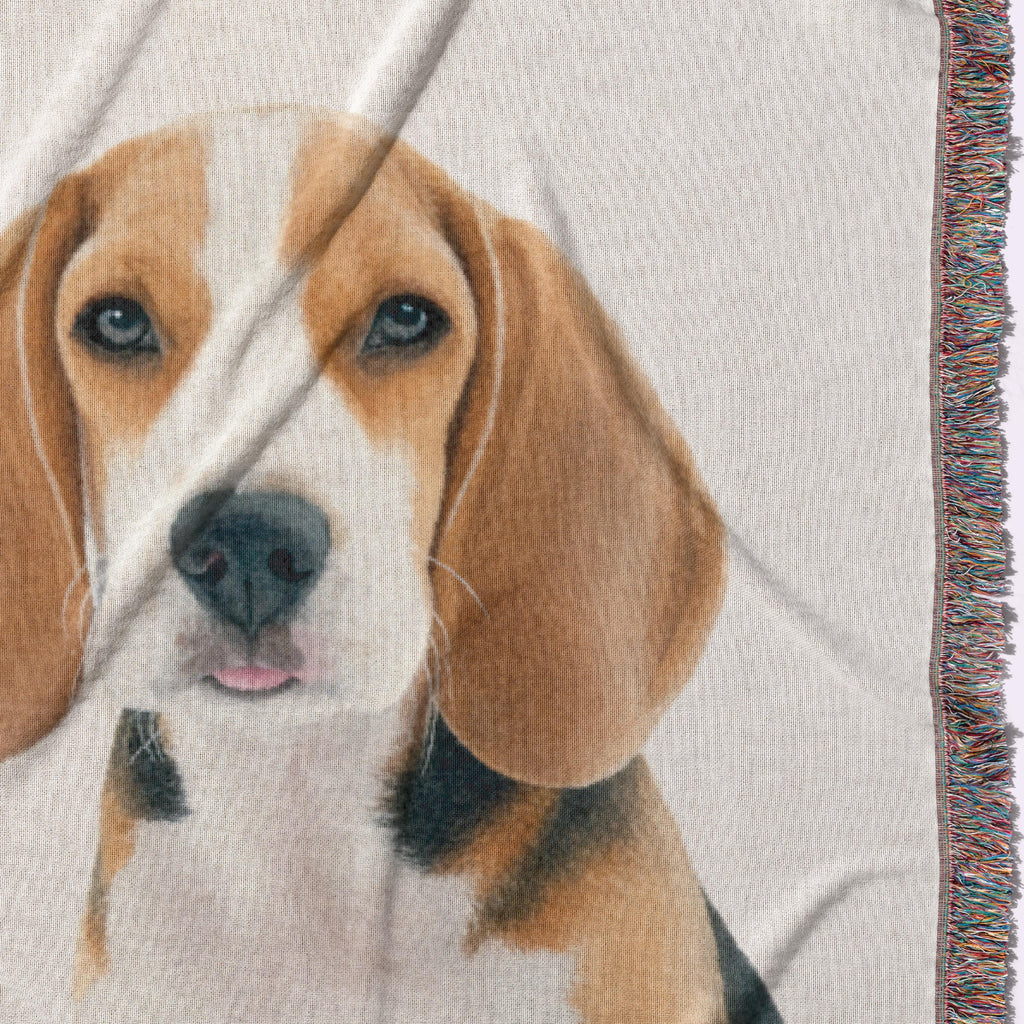 Pet Photo Tapestry Blanket with Custom Name: Personalized Cat and Dog Photo with Water Color Effect, Throw for Cat Moms and Dog Lovers