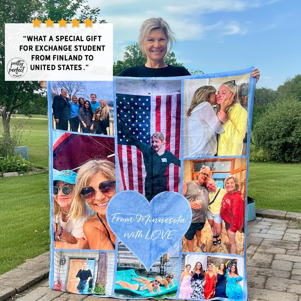 Personalized Picture Blanket, Personalised Sherpa Photo Blankets, Custom Photos Collage Blanket