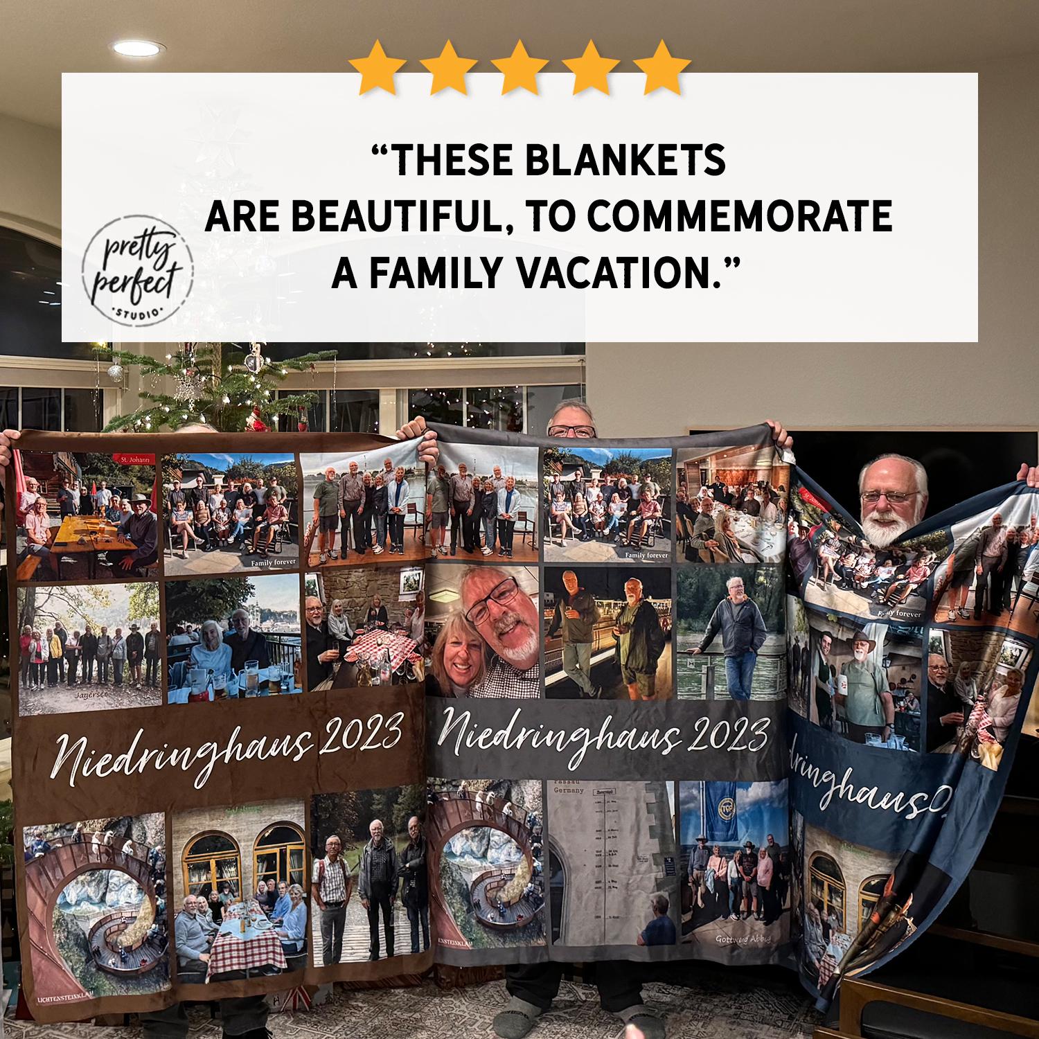 Personalized Picture Blanket, Personalised Sherpa Photo Blankets, Custom Photos Collage Blanket