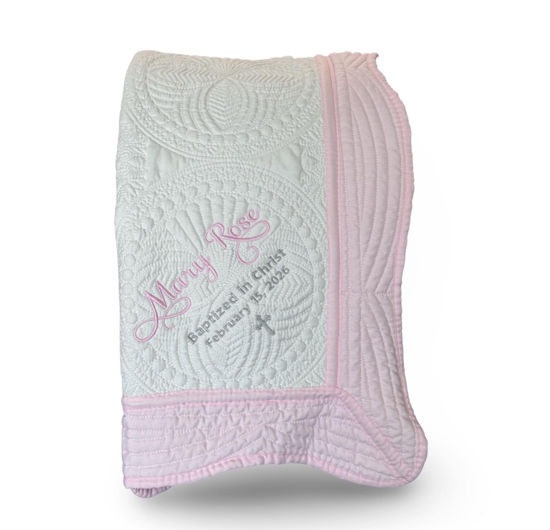 Personalized Baptism Gift: Embroidered Blanket for Boy or Girl as a Christening Keepsake from Godparents