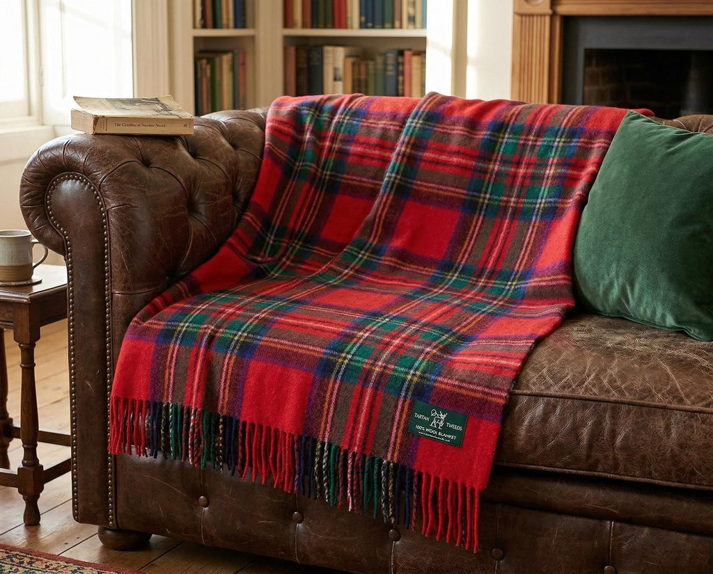 Royal Stewart Tartan 100% New Wool Blanket Throw Brand New