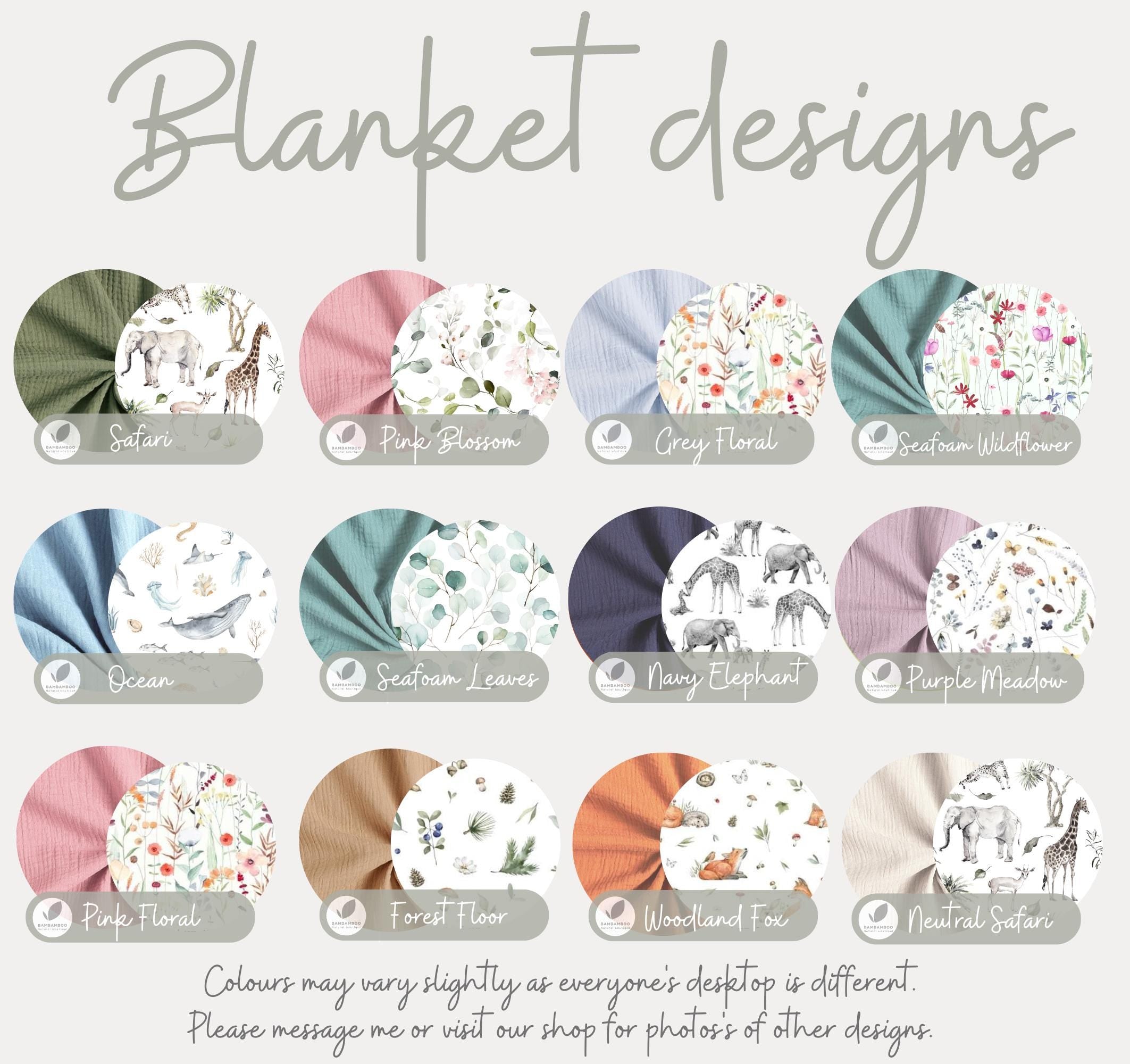 Personalized Organic Muslin Baby Blanket, Safari Animals, Swaddle